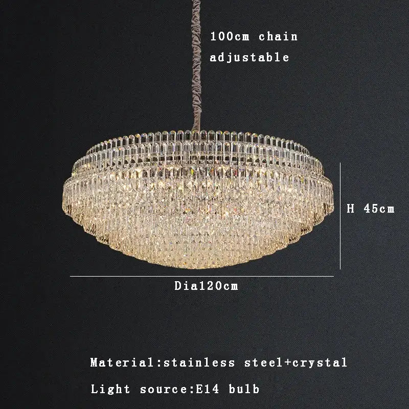 Gold Crystal Pendant Light Bronze Finish
