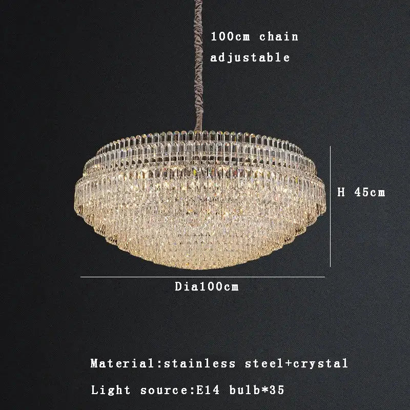 Gold Crystal Pendant Light Bronze Finish