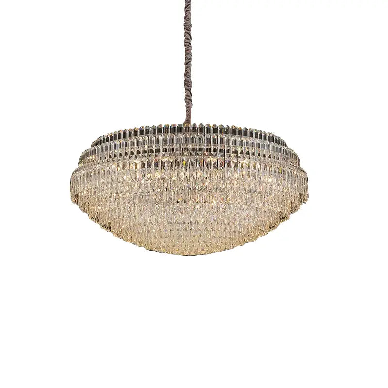 Gold Crystal Pendant Light Bronze Finish