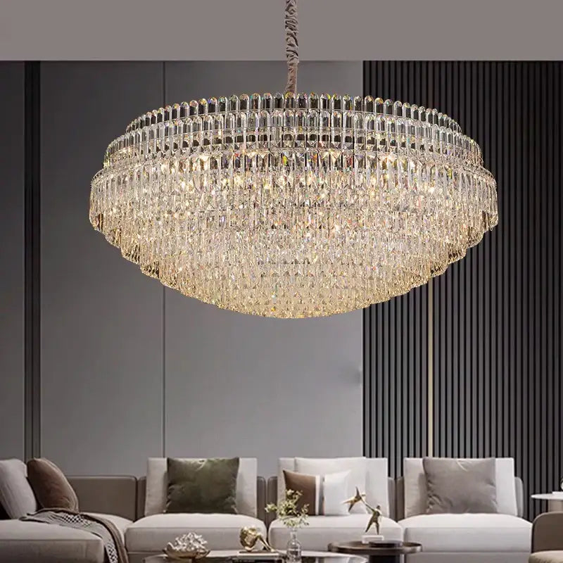 Gold Crystal Pendant Light Bronze Finish