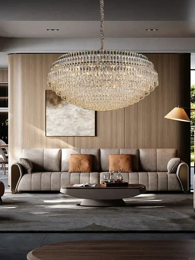 Gold Crystal Pendant Light Bronze Finish