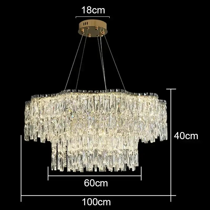 Gold Wave Crystal Chandelier Fluid Design