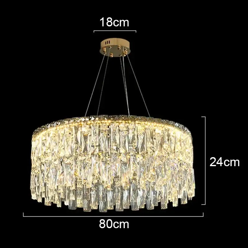 Gold Wave Crystal Chandelier Fluid Design