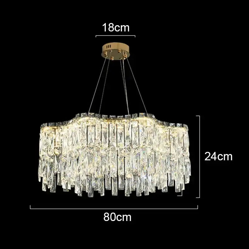 Gold Wave Crystal Chandelier Fluid Design