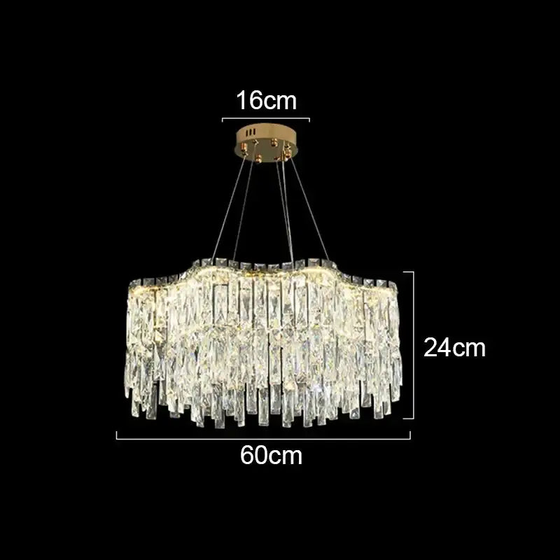 Gold Wave Crystal Chandelier Fluid Design