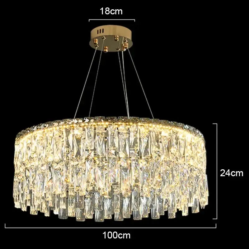 Gold Wave Crystal Chandelier Fluid Design