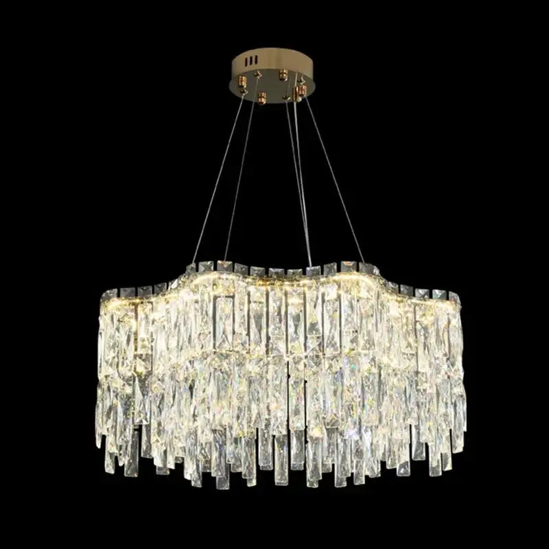 Gold Wave Crystal Chandelier Fluid Design