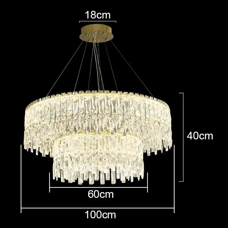 Gold Wave Crystal Chandelier Fluid Design