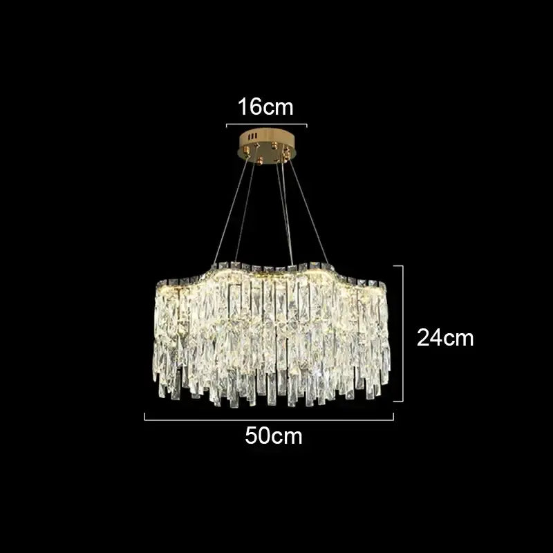 Gold Wave Crystal Chandelier Fluid Design