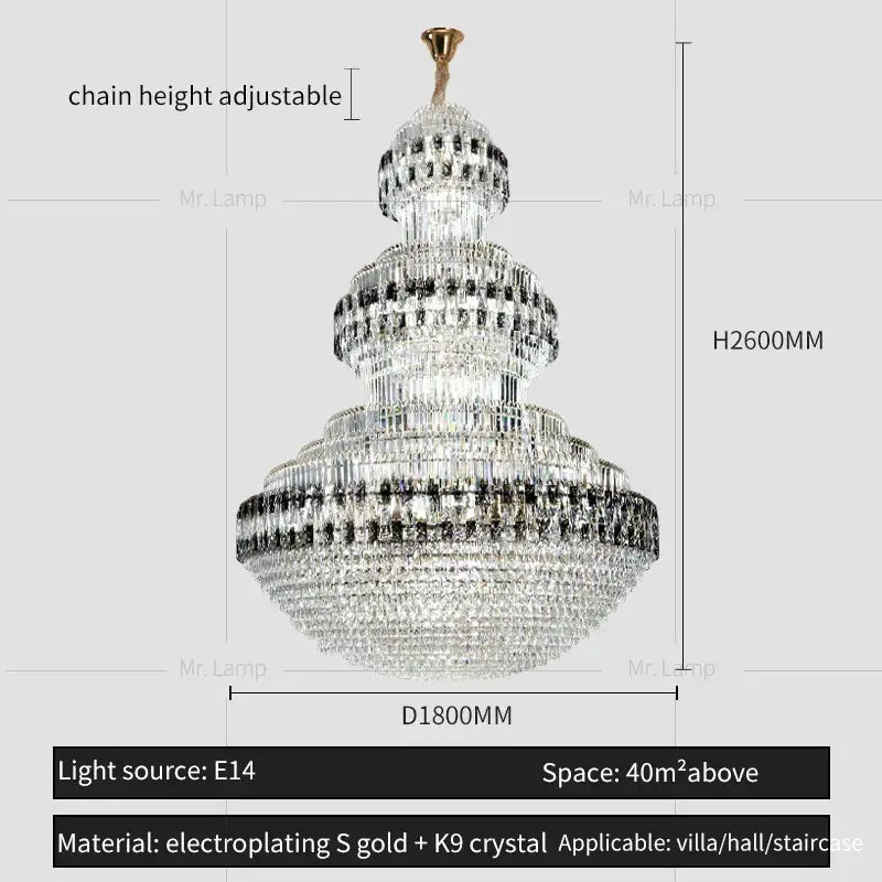 Gold Crystal Chandelier Grand Statement Piece