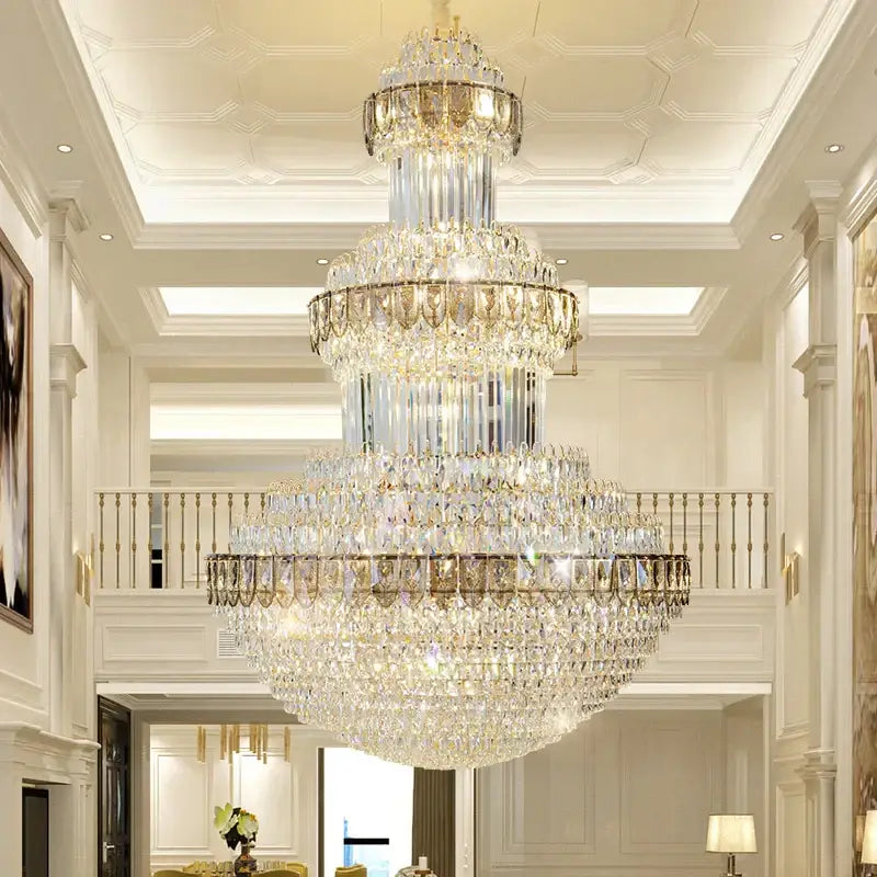 Gold Crystal Villa Chandelier For Hotels