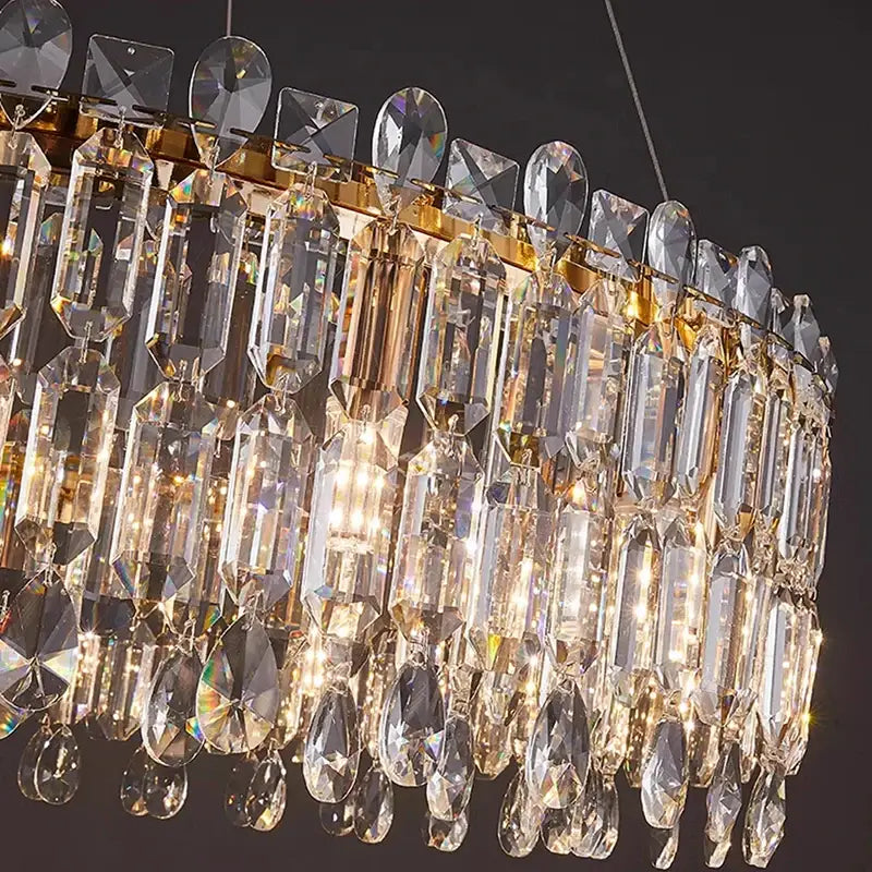 Gold Crystal Pendant Light App Dimmable