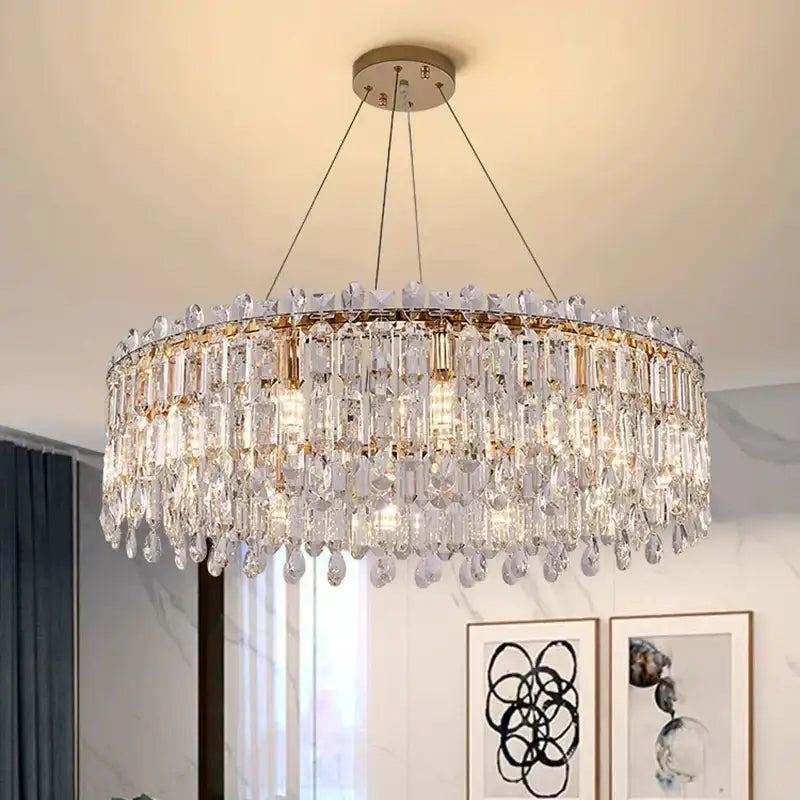 Gold Crystal Pendant Light App Dimmable