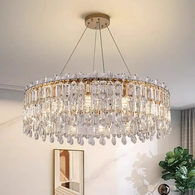 Gold Crystal Pendant Light App Dimmable