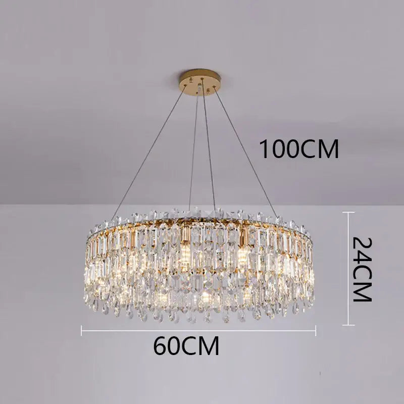 Gold Crystal Pendant Light App Dimmable