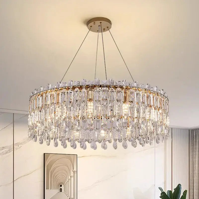 Gold Crystal Pendant Light App Dimmable
