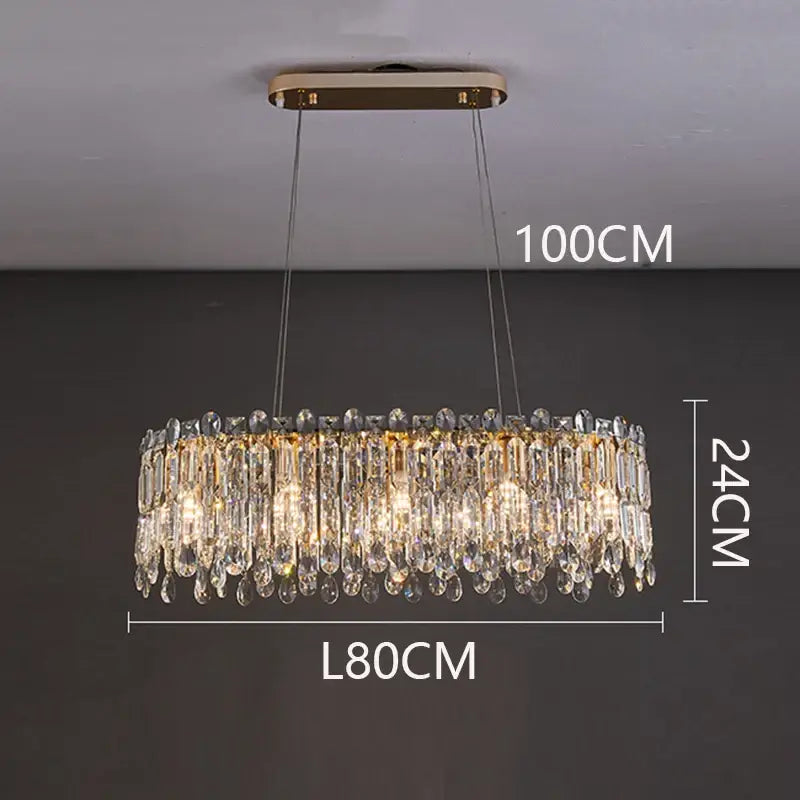 Gold Crystal Pendant Light App Dimmable