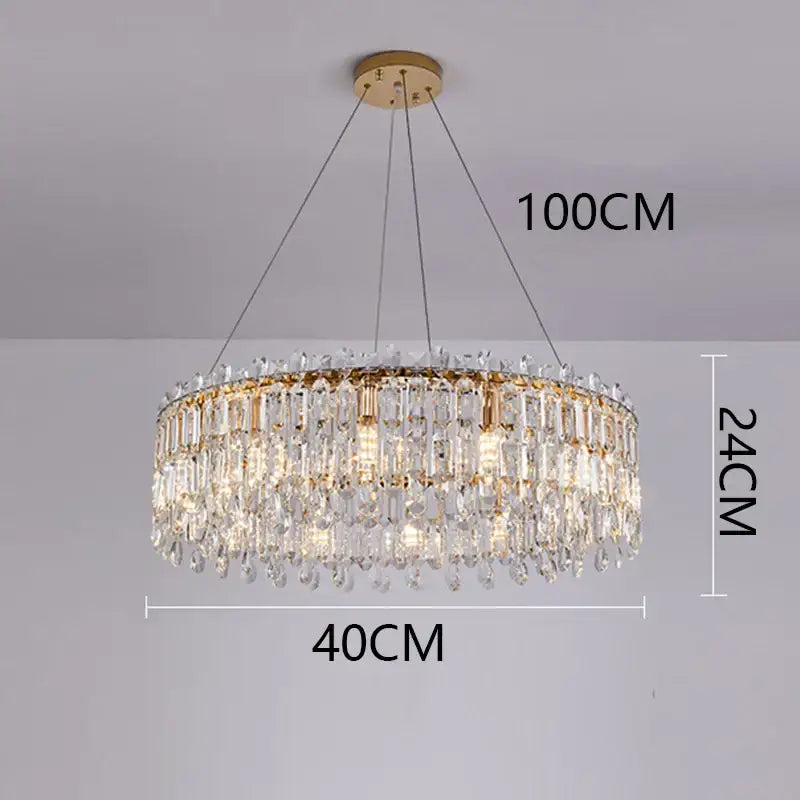 Gold Crystal Pendant Light App Dimmable