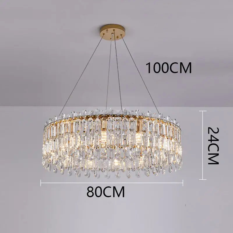 Gold Crystal Pendant Light App Dimmable