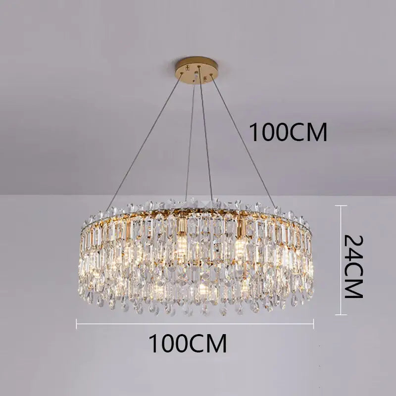 Gold Crystal Pendant Light App Dimmable
