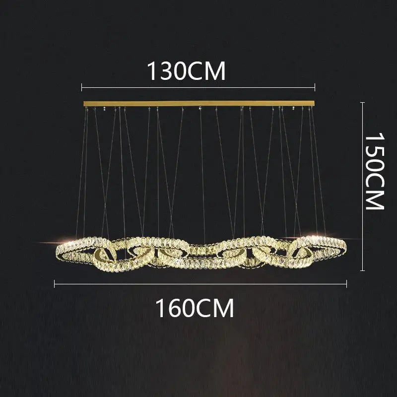 Silver Crystal Pendant Light Adjustable Design