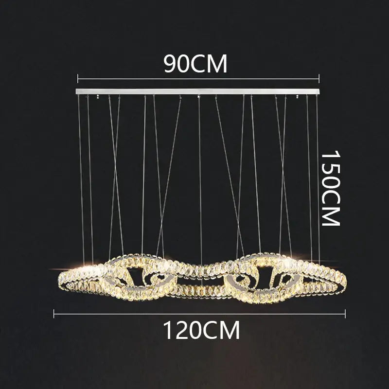 Silver Crystal Pendant Light Adjustable Design