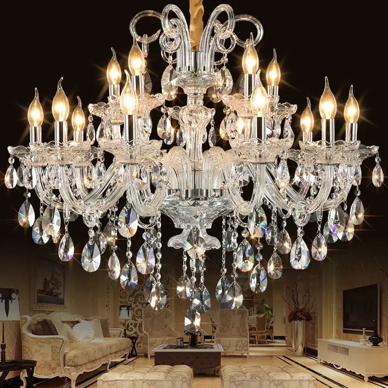 Silver Crystal Chandelier Fixture