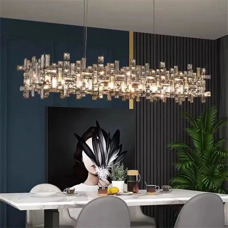 Gold Crystal Chandelier Titanium Gold Body
