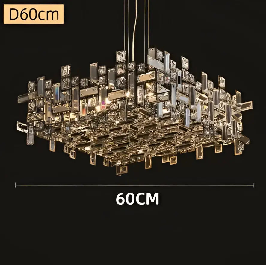 Gold Crystal Chandelier Titanium Gold Body