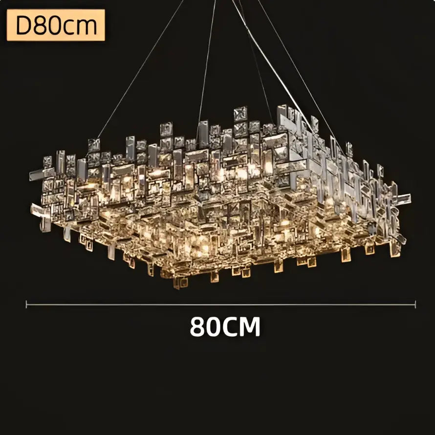 Gold Crystal Chandelier Titanium Gold Body