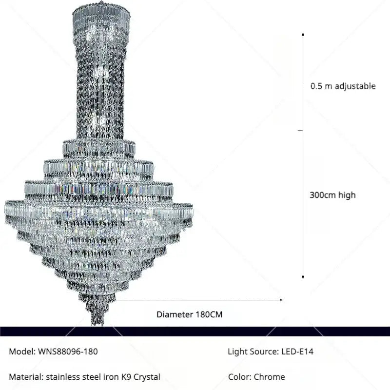 Tiered Crystal Staircase Chandelier
