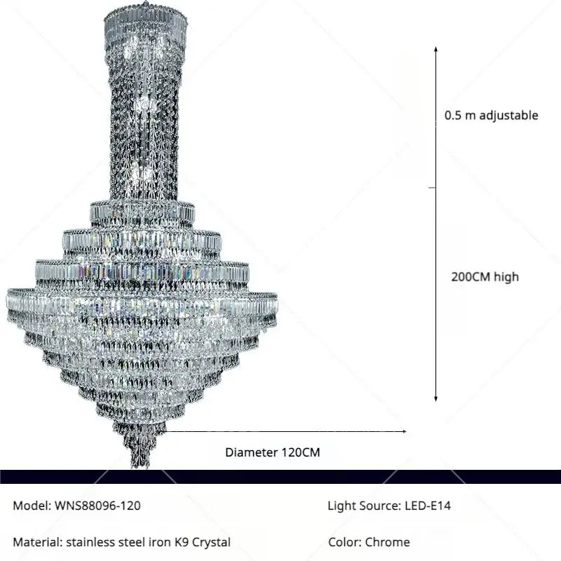 Tiered Crystal Staircase Chandelier
