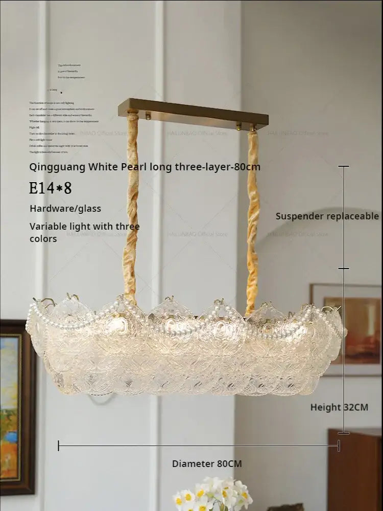 Gold Pearl Crystal Chandelier