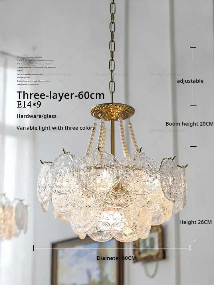Gold Pearl Crystal Chandelier