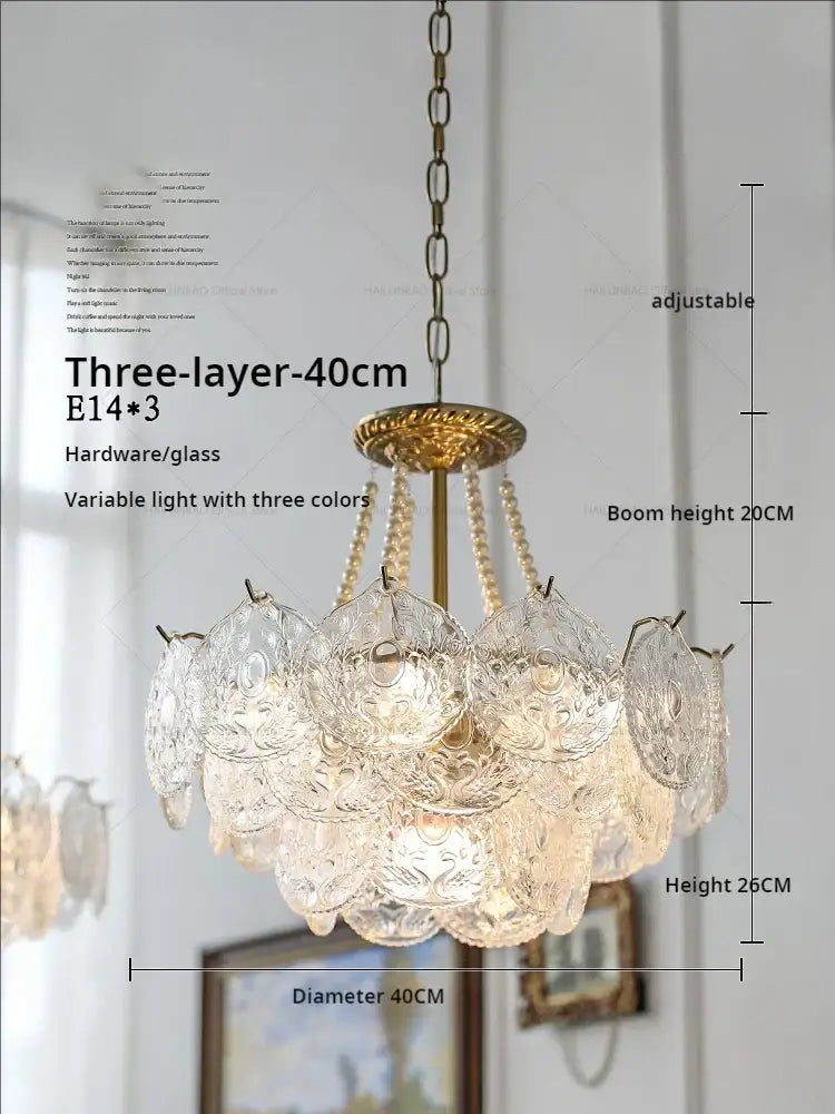 Gold Pearl Crystal Chandelier