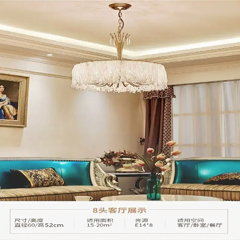 Gold Crystal Bedroom Chandelier Clear Glass