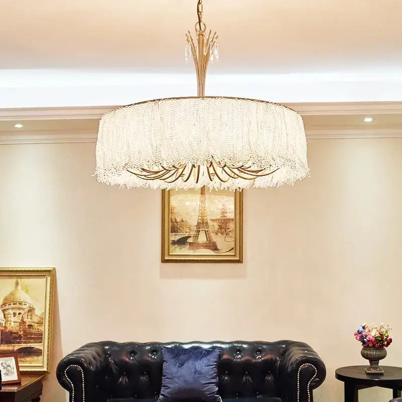 Gold Crystal Bedroom Chandelier Clear Glass