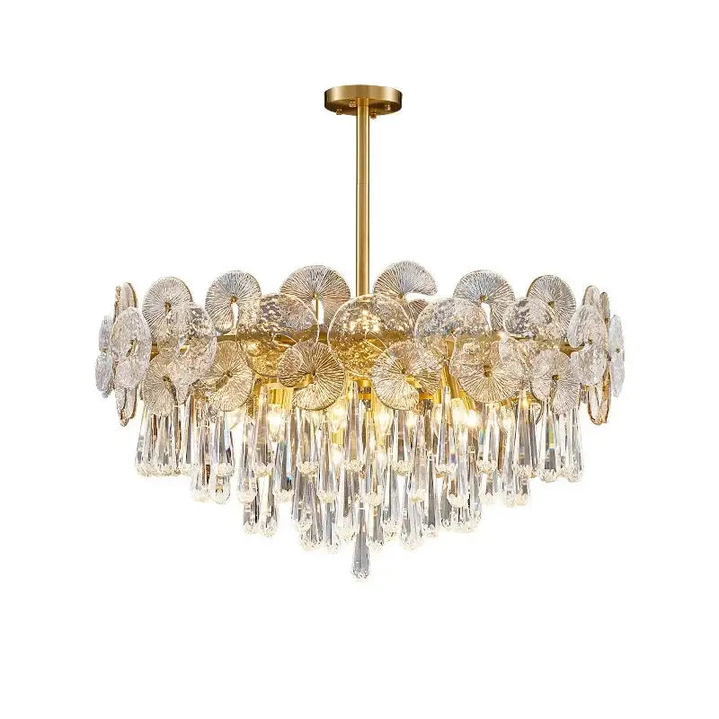 Gold Crystal Chandelier Light Petal Design