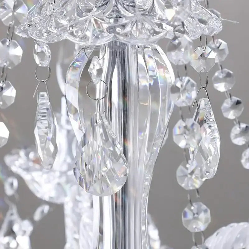 Gold Crystal Teardrop Chandelier 24-Head