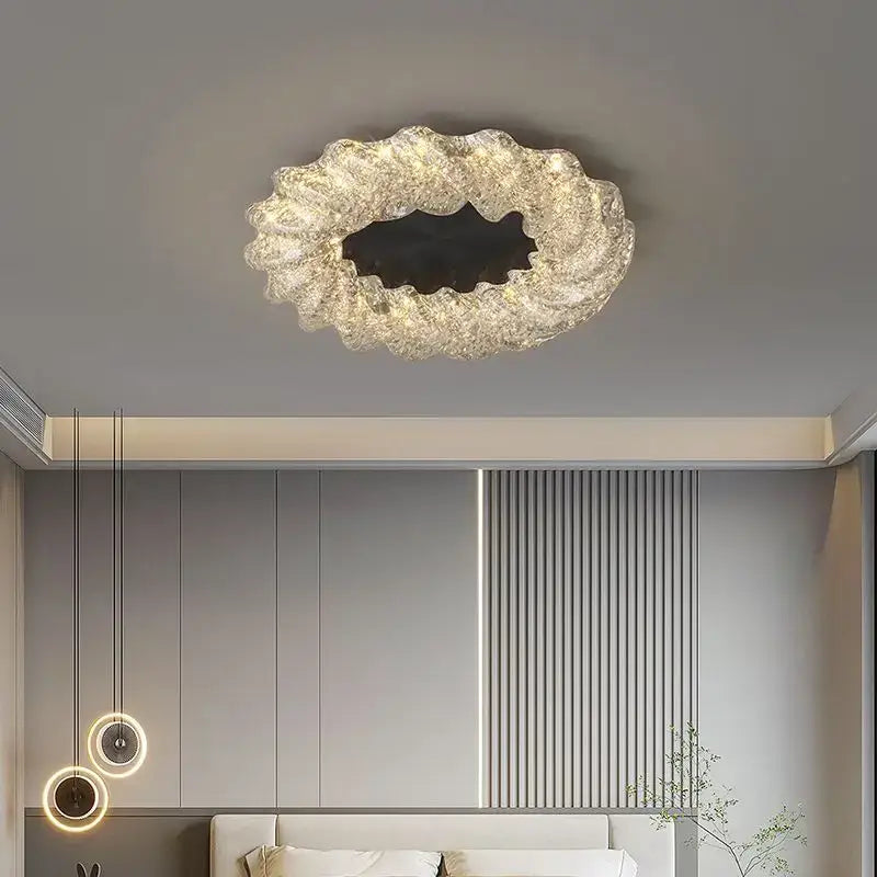 Gold Crystal LED Chandelier Tricolor Six-Style