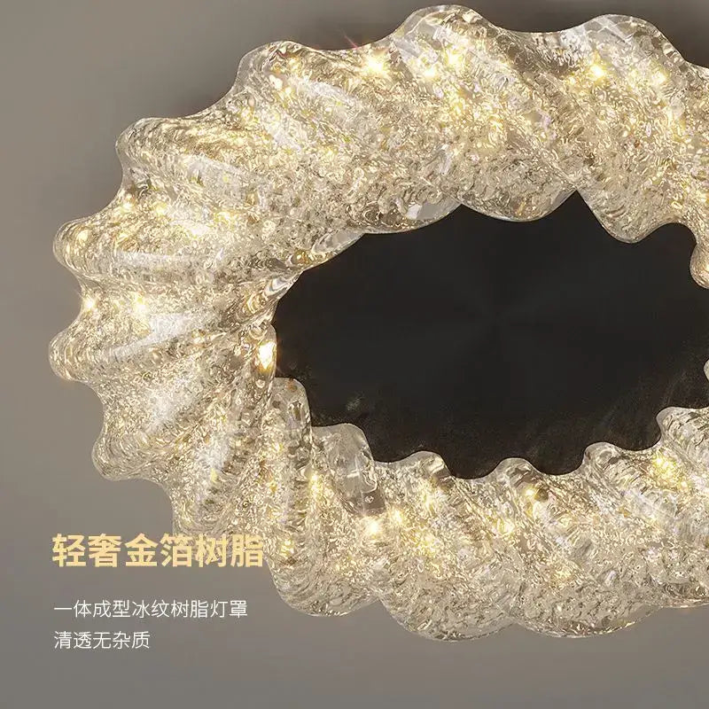 Gold Crystal LED Chandelier Tricolor Six-Style