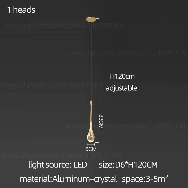 Glass Droplet Staircase Chandelier