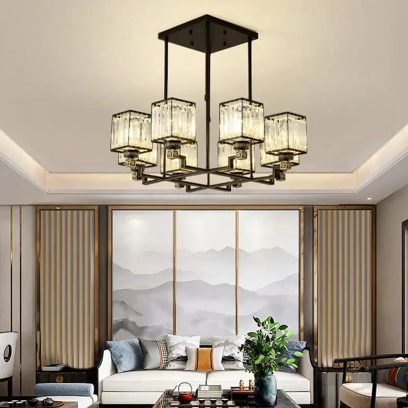 Gold Crystal Chandelier 10-Head 110cm