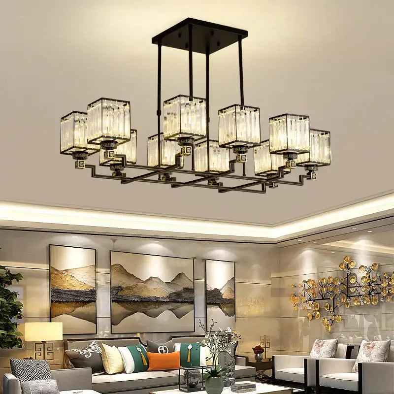 Gold Crystal Chandelier 10-Head 110cm