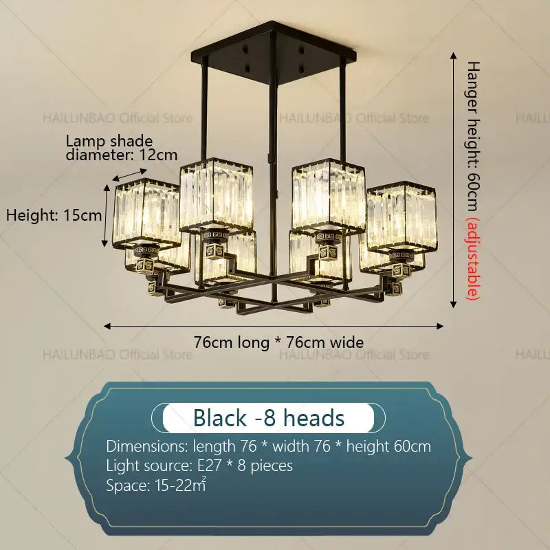 Gold Crystal Chandelier 10-Head 110cm