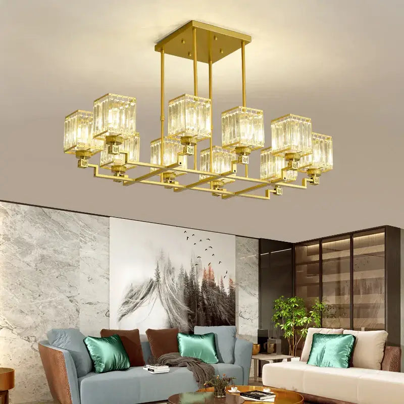Gold Crystal Chandelier 10-Head 110cm
