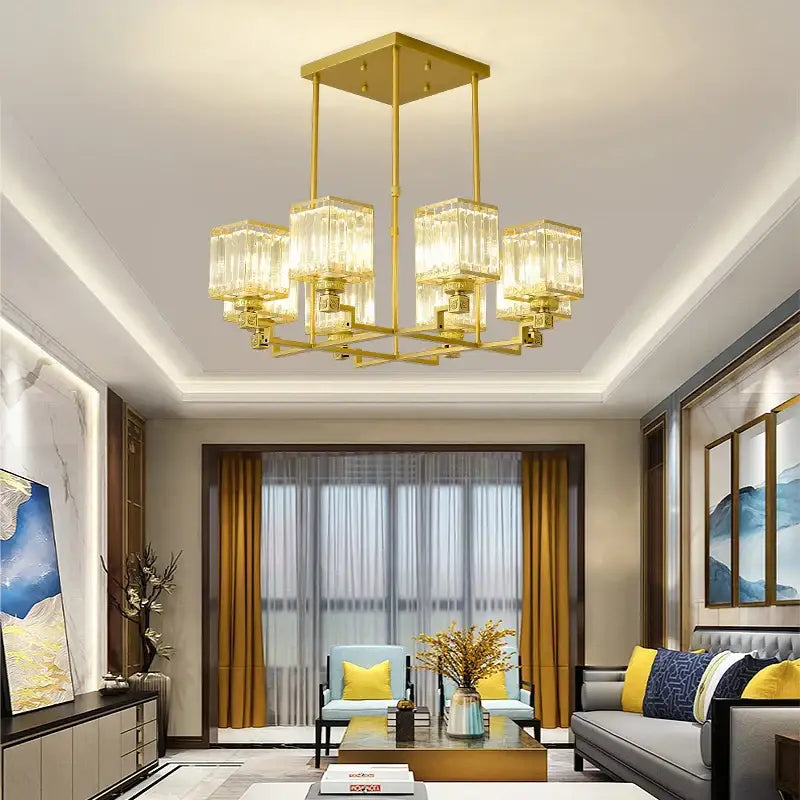 Gold Crystal Chandelier 10-Head 110cm