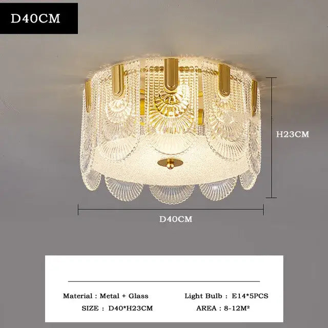 Gold Crystal Ceiling Chandelier Three-Layer