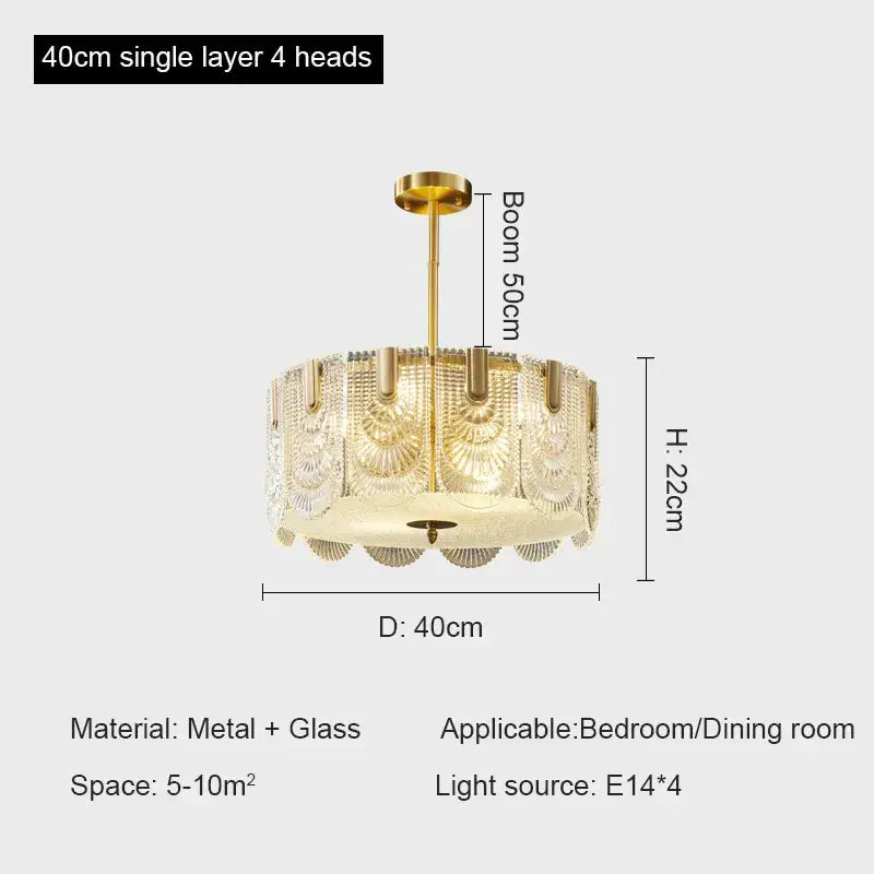 Gold Crystal Ceiling Chandelier Three-Layer