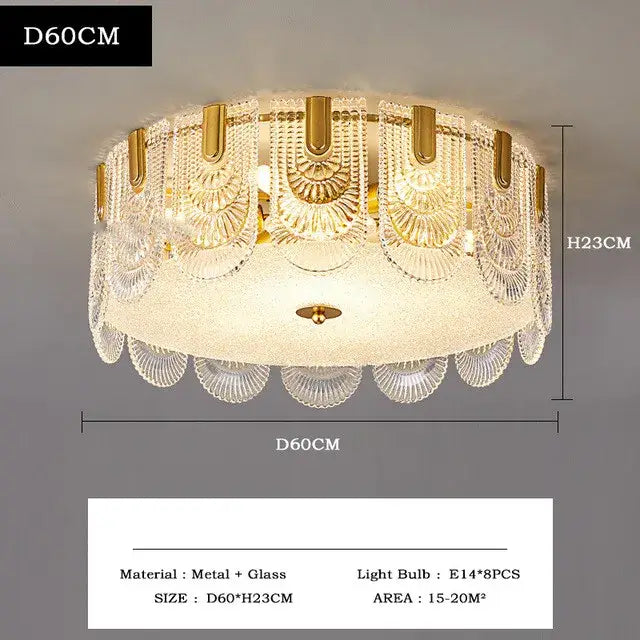 Gold Crystal Ceiling Chandelier Three-Layer